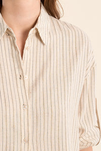 MOLLY TOP BUTTON UP W/COLLAR S/S