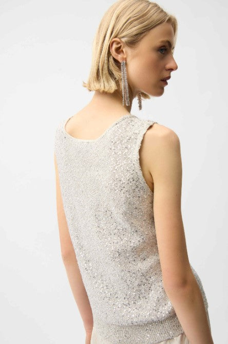 JOSEPH RIBKOFF KNIT SEQUIN TANK