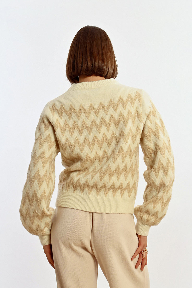 MOLLY BRACKEN ZIG ZAG PATTERN SWEATER