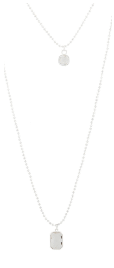 MERX NECKL SHINY CLR CRYSTL