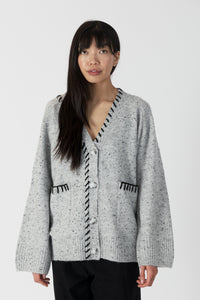 LYLA AND LUX CARDI WITH HEART ELBOW PATCH