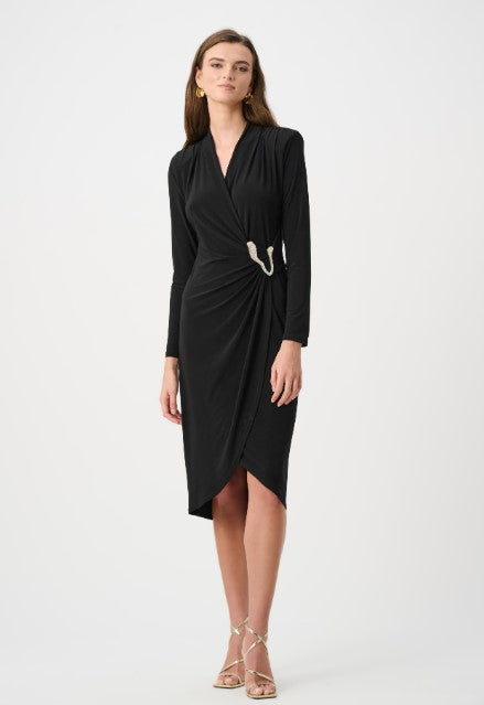 JOSEPH RIBKOFF DRESS SILKY KNIT SHEATH WRAP
