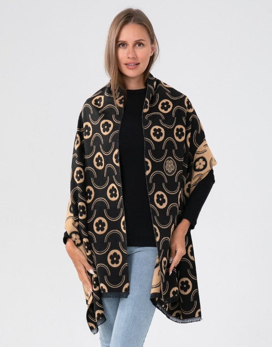 WELL SCARF OFF SET CIRCLE FLOWER