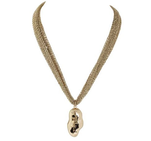 MERX NECKL MULTI STRAND GEM SHAPE PNDNT