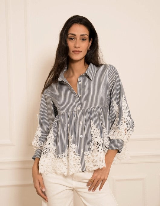 COTTON GUIPURE LACE TOP