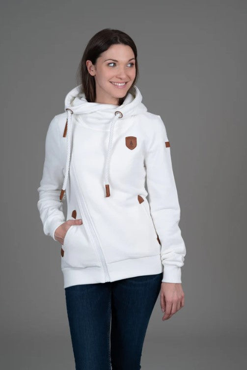 WANA HOODIE ASSYM ZIP COWL
