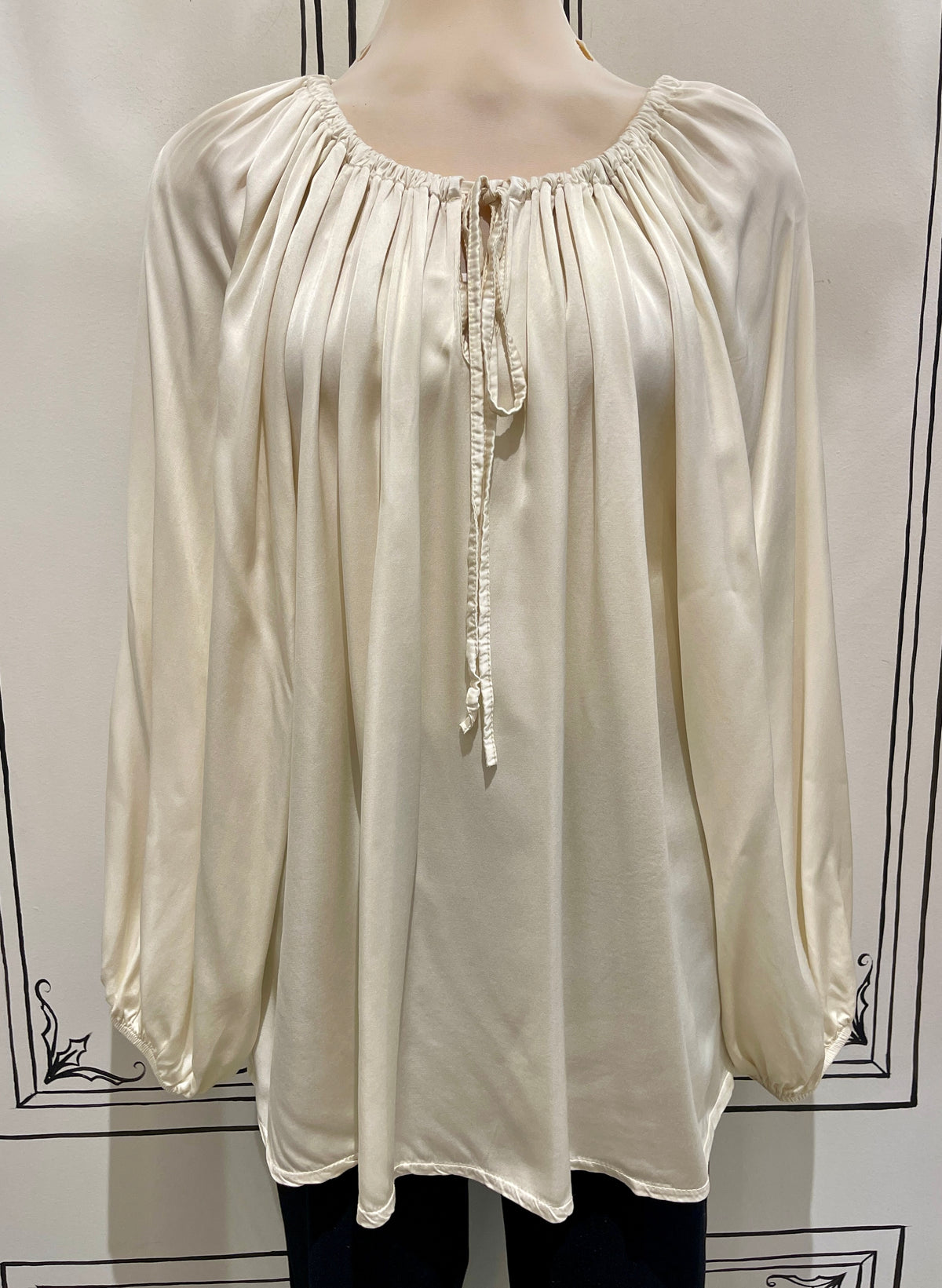 SATIN FRONT TIE TOP