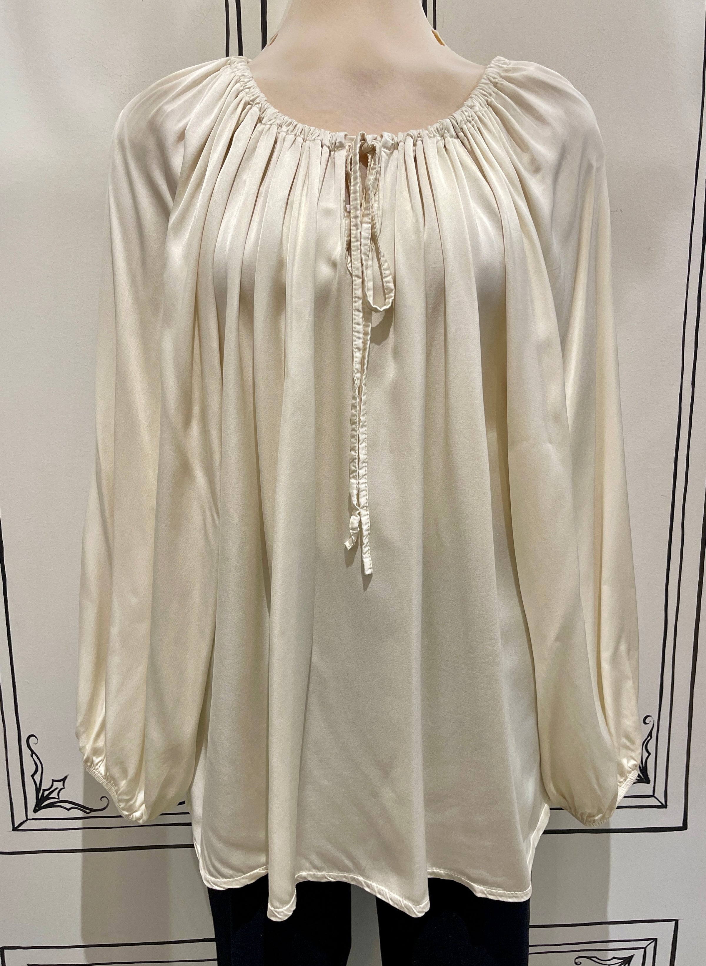 SATIN FRONT TIE TOP