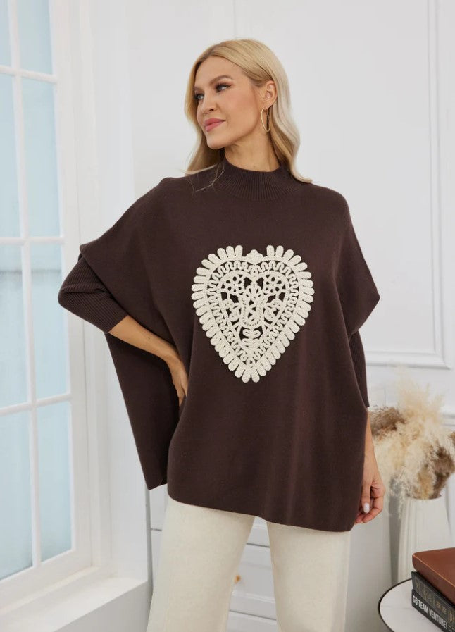 ORANGE SWEATER CROCHET HEART
