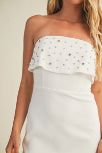 MUST FLUTTER BANDEAU STN DRESS