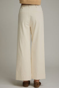 ENTRO PANT WIDE LEG SCALLOP ACCENT TRIM