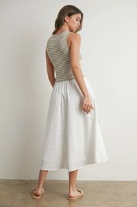 STRIPED SLEEVELESS MAXI DRESS