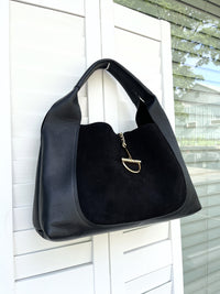 ITALIAN LEATHER SLOUCH BIT HARDWARE BAG