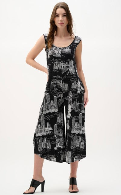 RIBKO JUMPSUIT SILKY KNIT CULOTTE