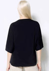 UP SATIN V NECK T