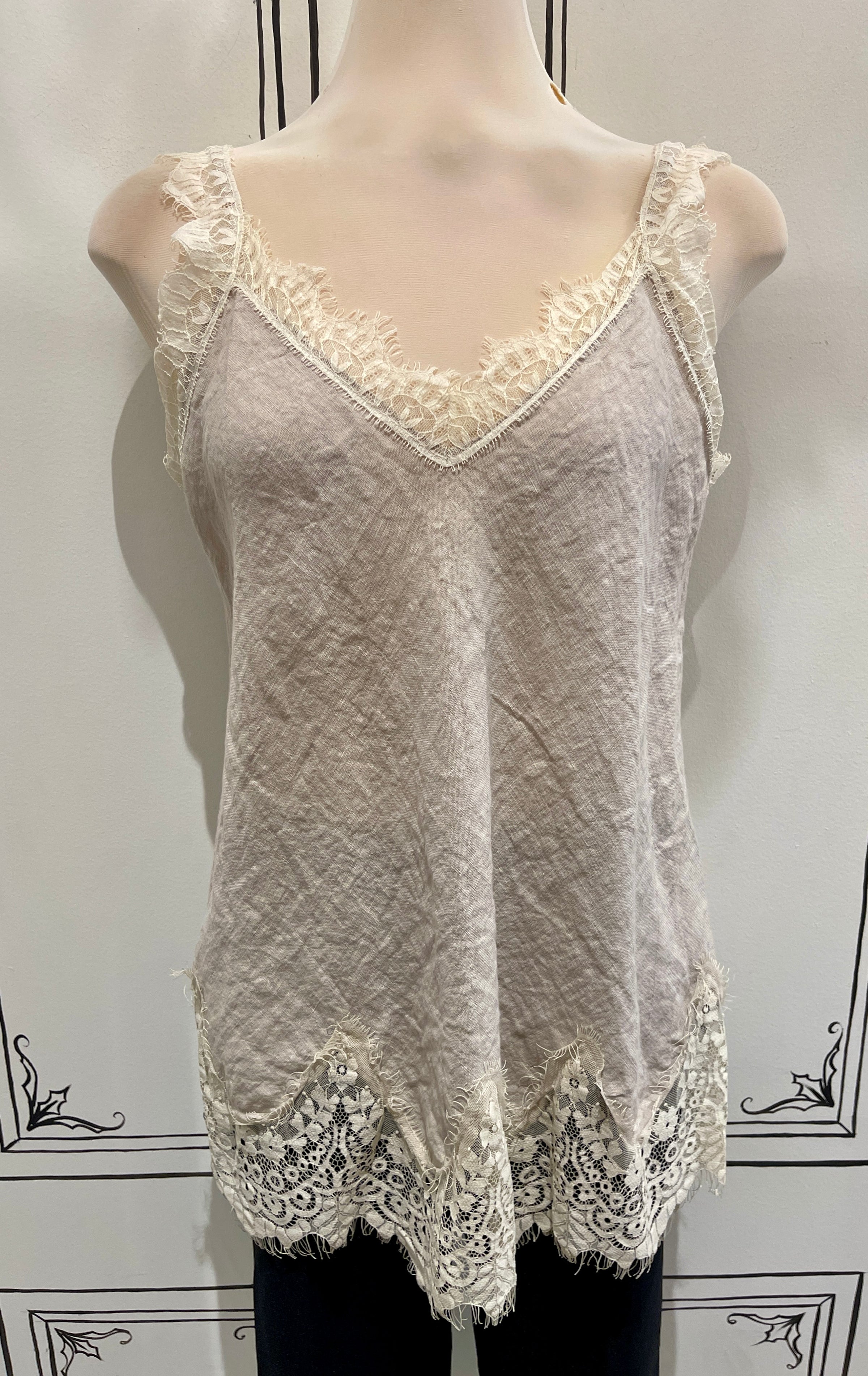 CAMISOLE STYLE TANK WITH LACE