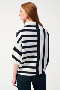 JOSEPH RIBKOFF JACQUARD STRIPE PULLOVER SWEATER