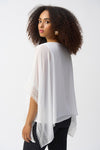 JOSEPH RIBKOFF CHIFFON SILK KNIT BLOUSE