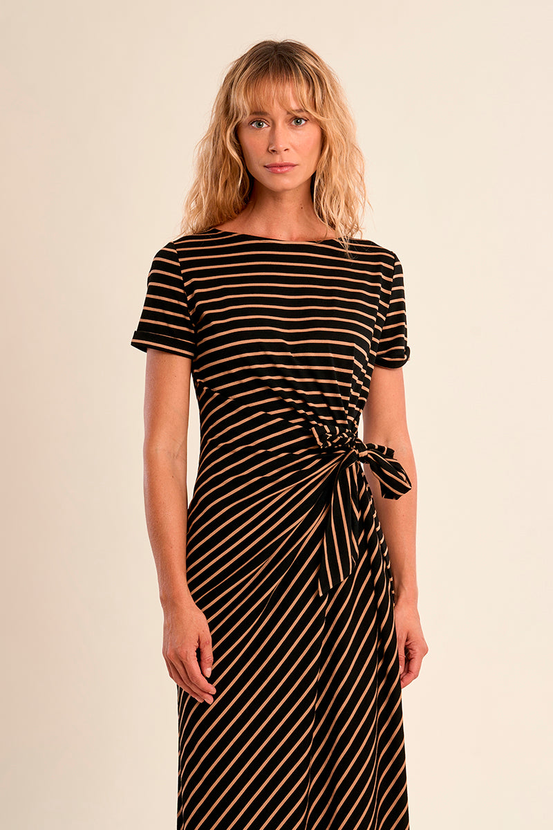 MOLLY DRESS LONG SIDE GATHER