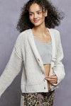 POL CARDIGAN FLWER BTNS