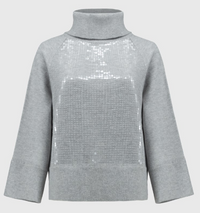 JOSEPH RIBKOFF KNIT BOXY SEQUIN SWEATER