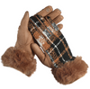 PLAID FAUX FUR TRIM GLOVES