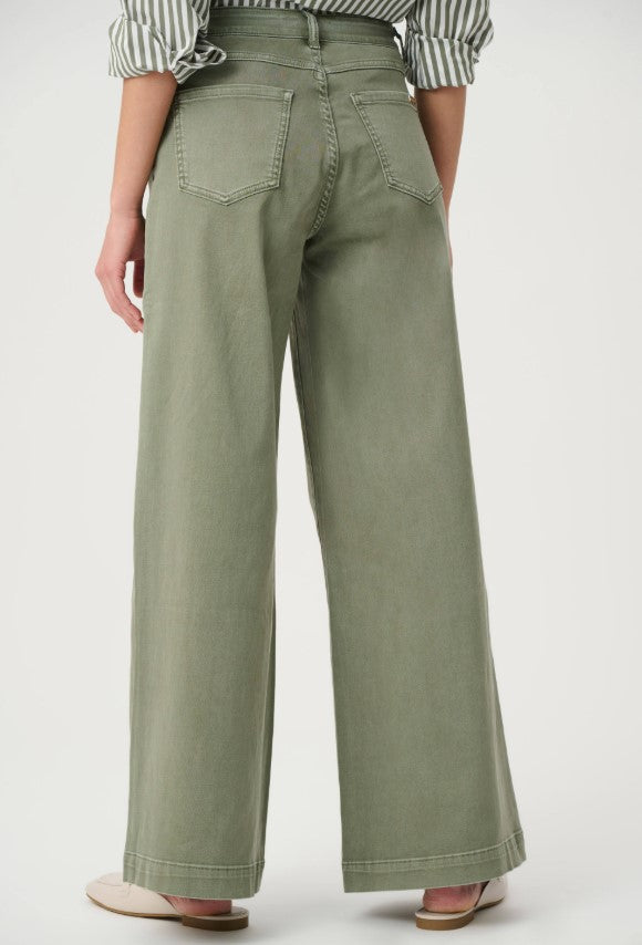 JOSEPH RIBKOFF FEATHERWEAVE DENIM PALAZZO PANTS