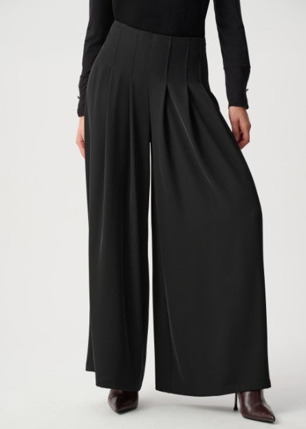 JOSEPH RIBKOFF WIDE LEG WOVEN TWILL PANT