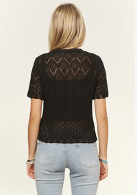 SHORT SLEEVE CROCHET CARDIGAN
