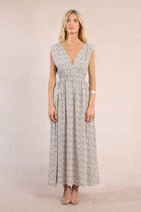 MOLLY DRESS LONG V NECK SLVLS