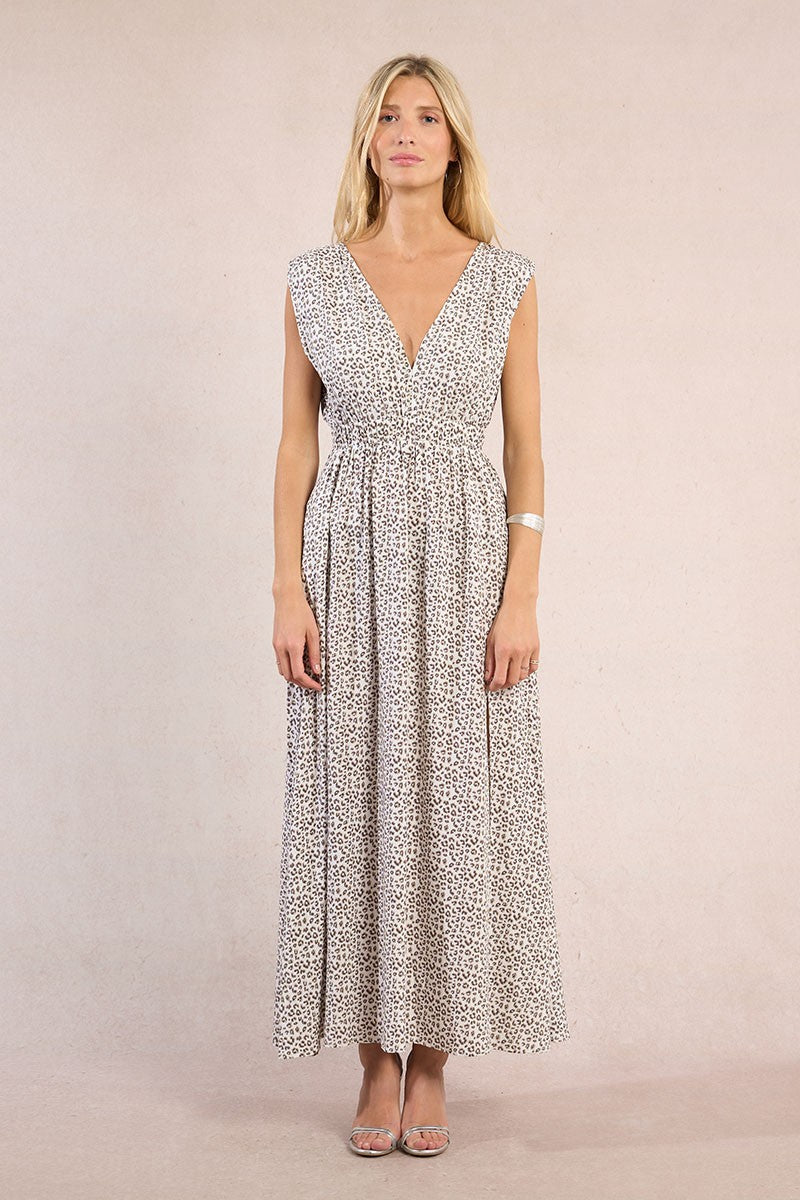 MOLLY DRESS LONG V NECK SLVLS