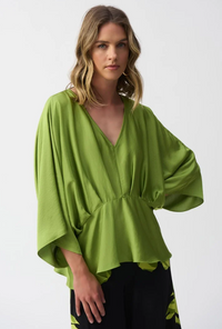 JOSEPH RIBKOFF HAMMERED SATIN TOP