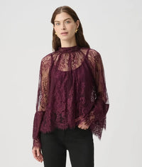 RIBKOFF TOP SCALLOPED LACE TRAPEZE TOP