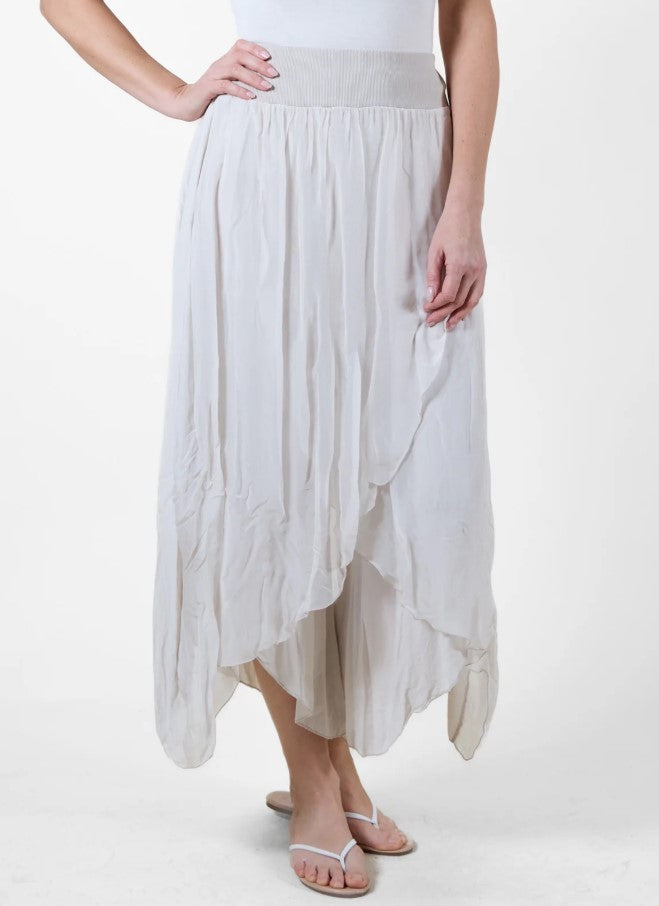 ANGELA MARA SILK OVERLAY PANT