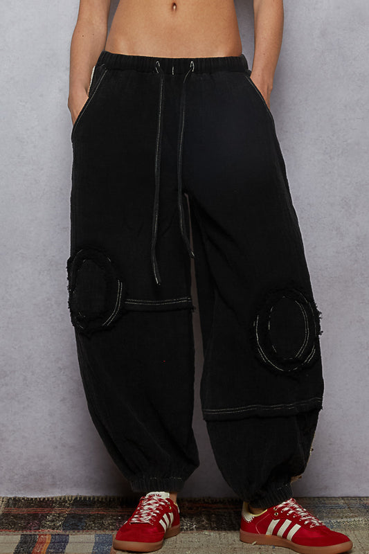 POL  WIDE LEG GAUZE JOGGER