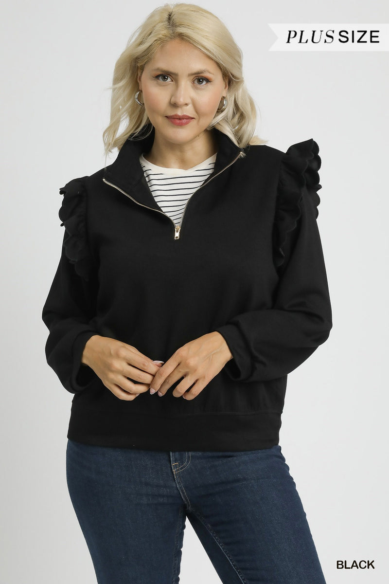 UM  1/3 ZIP PULLOVER RUFF