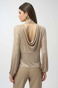 RIBKO SHIMMER L/S MOCK NK