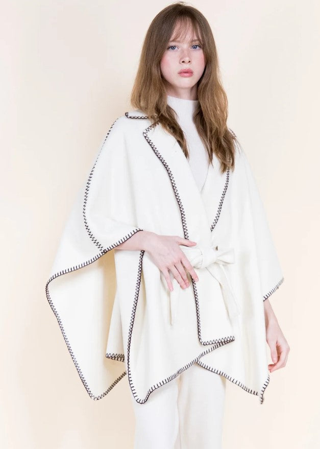 ORIGINAL CAPE WHIPSTCH LAPEL BELTED