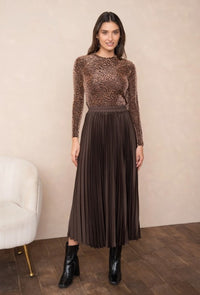 SATIN PLEATED SKIRT
