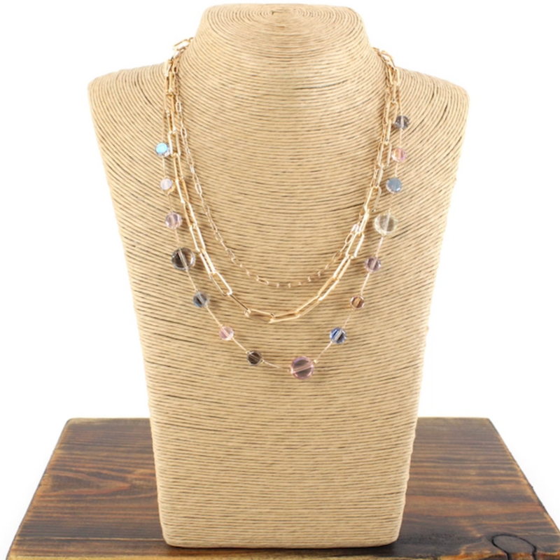 PP NECKLACE 3ROW GLS BD