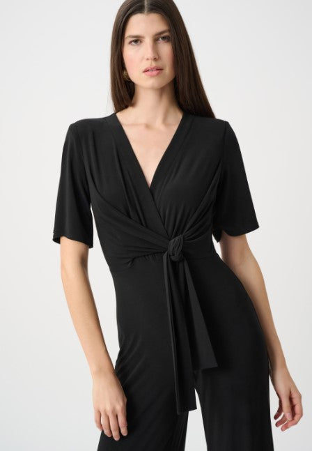 JOSEPH RIBKOFF SILKY KNIT WIDE LEG JUMSUIT