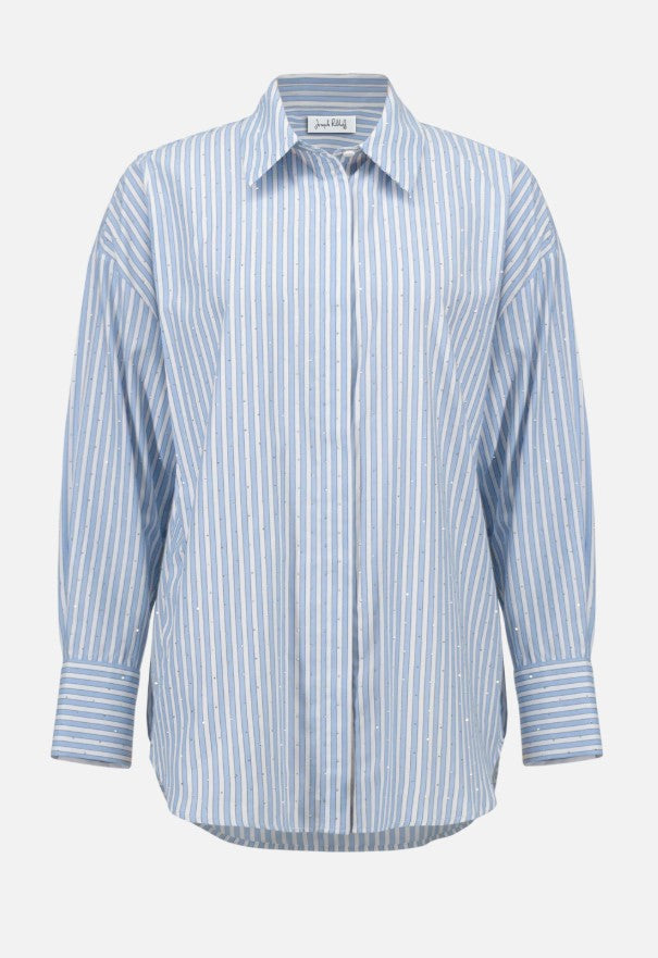 JOSEPH RIBKOFF STRIPE POPLIN SHIRT