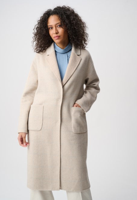 JOSEPH RIBKOFF COAT WOOL BLEND PLAID REVERSIBLE