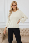 ORANGE TOP KNIT W PEARL SLV