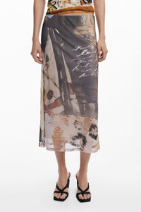 DESIGUAL MESH PRINT PENCIL SKT