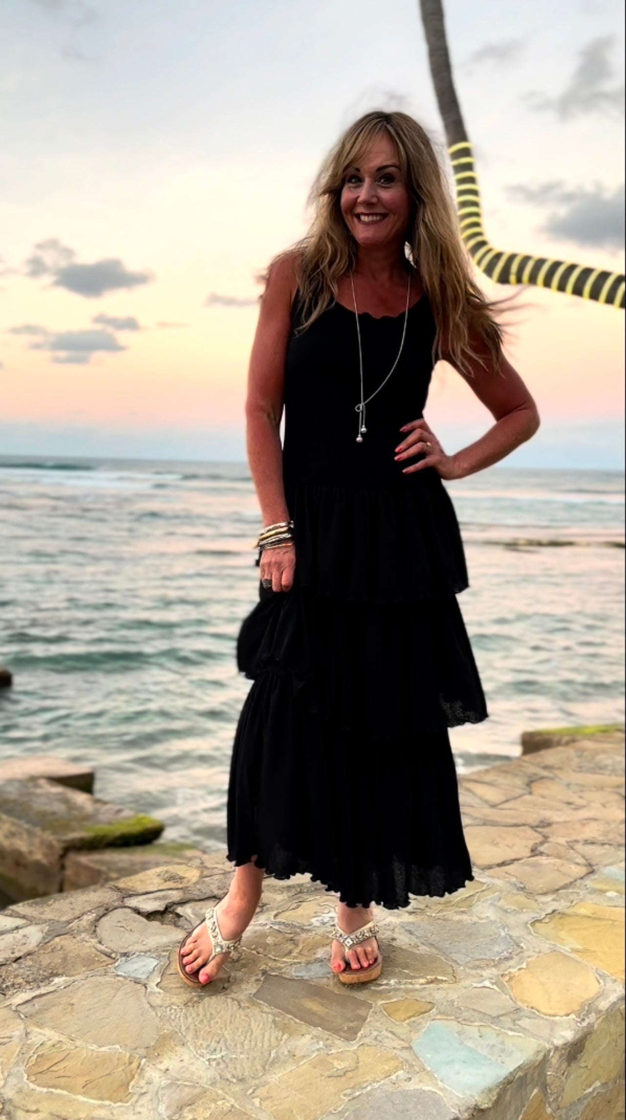 RAPZ GAUZE RUFFLE GOWN