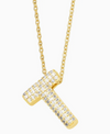 RHINESTONE LETTER INITIAL NECKLACE