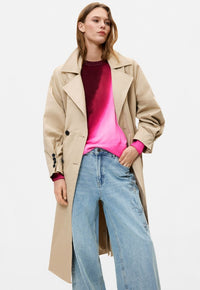 DESIGUAL LAPEL COLLAR TRENCH COAT WITH HOODIE