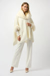 JOSEPH RIBKOFF JAQUARD FAUX FUR CAPE