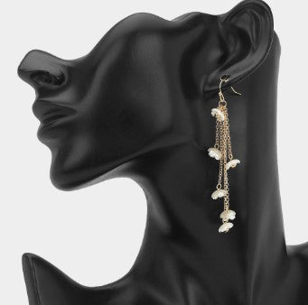 WONA EARR FLORAL CHARM LAYERED CHAIN DROP